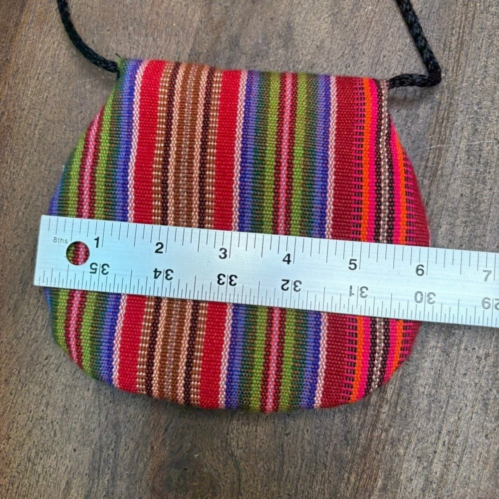 Vintage Guatemalan Worry Doll Purse Colorful Woven Bohemian Folk Mini Crossbody - Picture 9 of 10